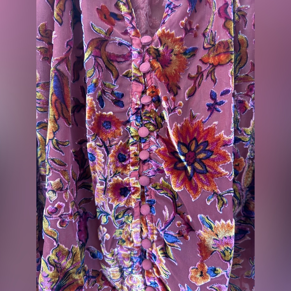 Anthropologie: The Estela Burnout Sheer Printed Blouse - Picture 13 of 14